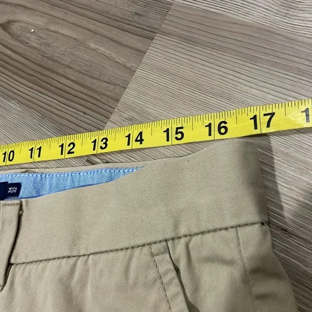 Tommy Hilfiger Chino Pants Custom Fit Khakis Straight leg Mens size 34 X 32 Tan